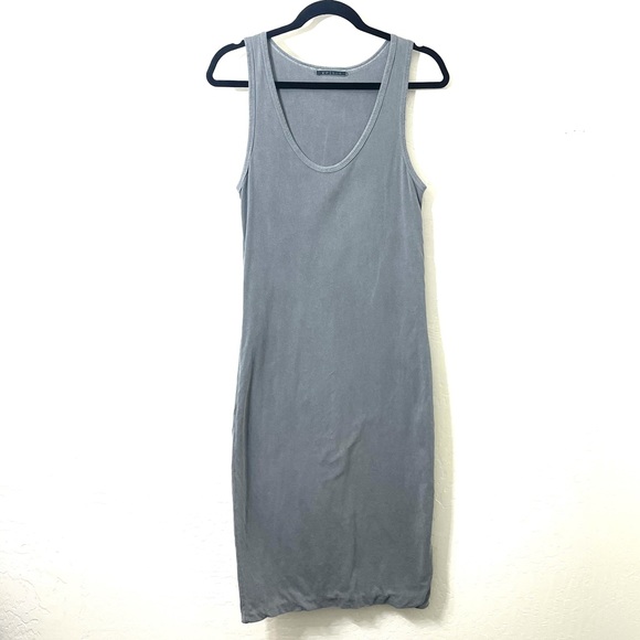 Velvet by Graham & Spencer Dresses & Skirts - Velvet by Graham & Spencer 100% Cotton Gray Body con Midi Tank Dress Size Large